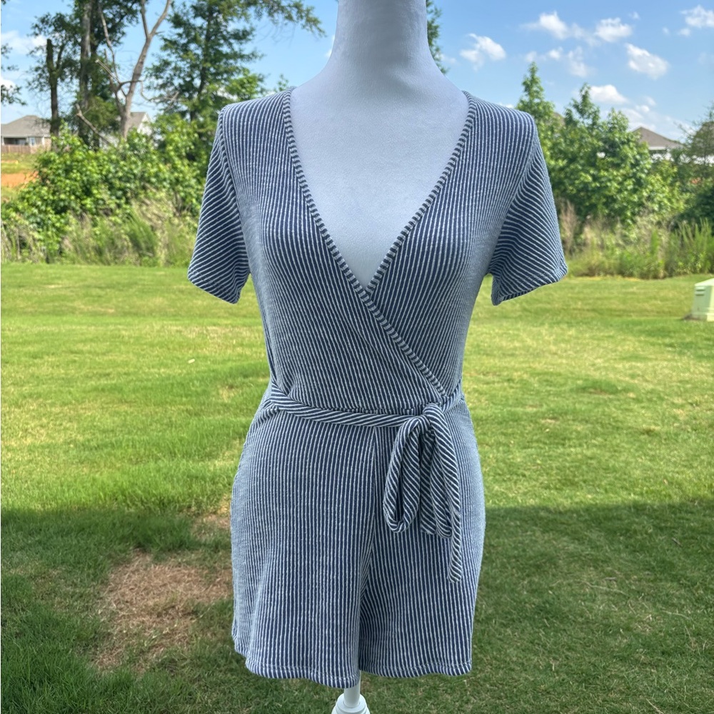 Caution To The Wind Blue and White Striped Garment